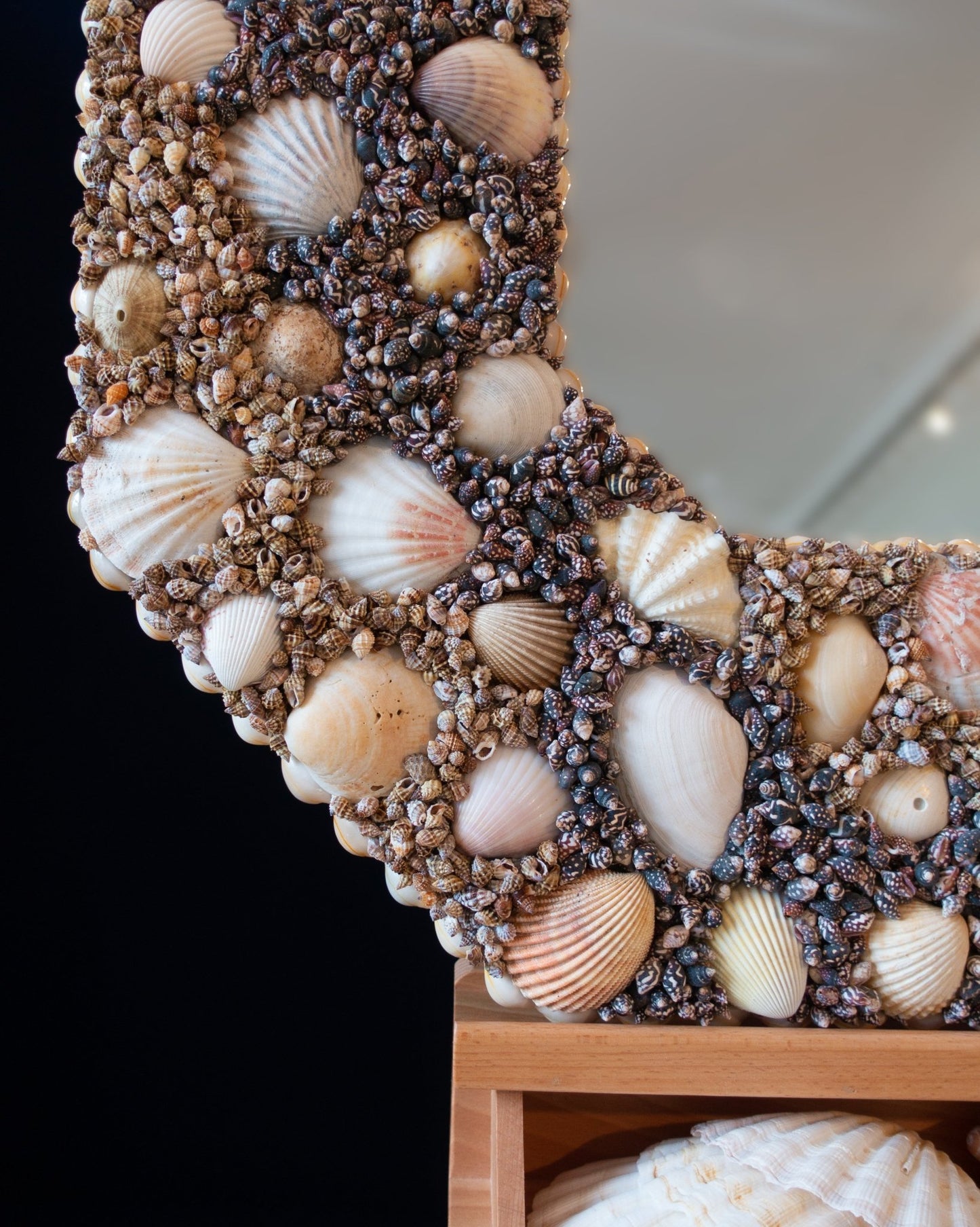 CUTTING CORNERS MIX | Shell mirror, 1 of 1 | Shellman | Amsterdam | Natural art from sea and beach