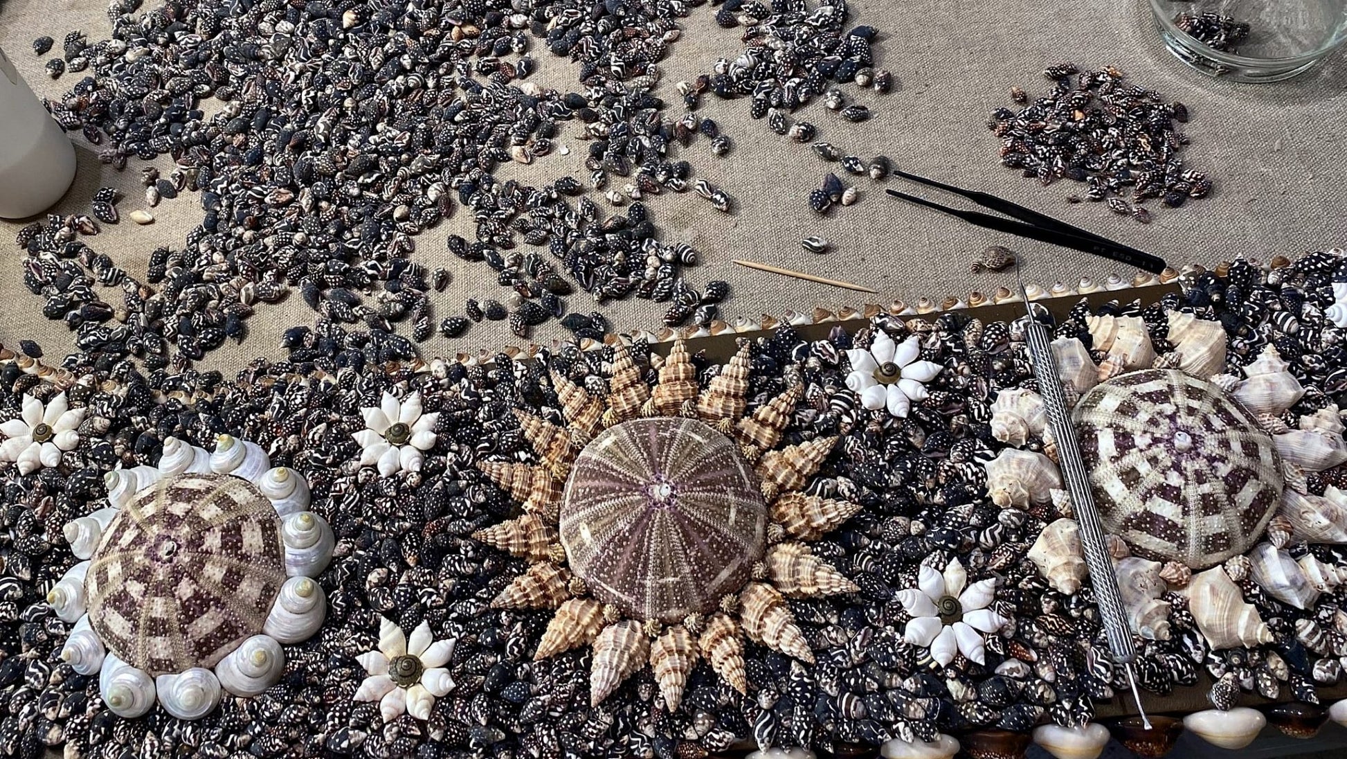 FLOWER POWER | Shell mirror, 1 of 1 | Shellman | Amsterdam | Natural art from sea and beach