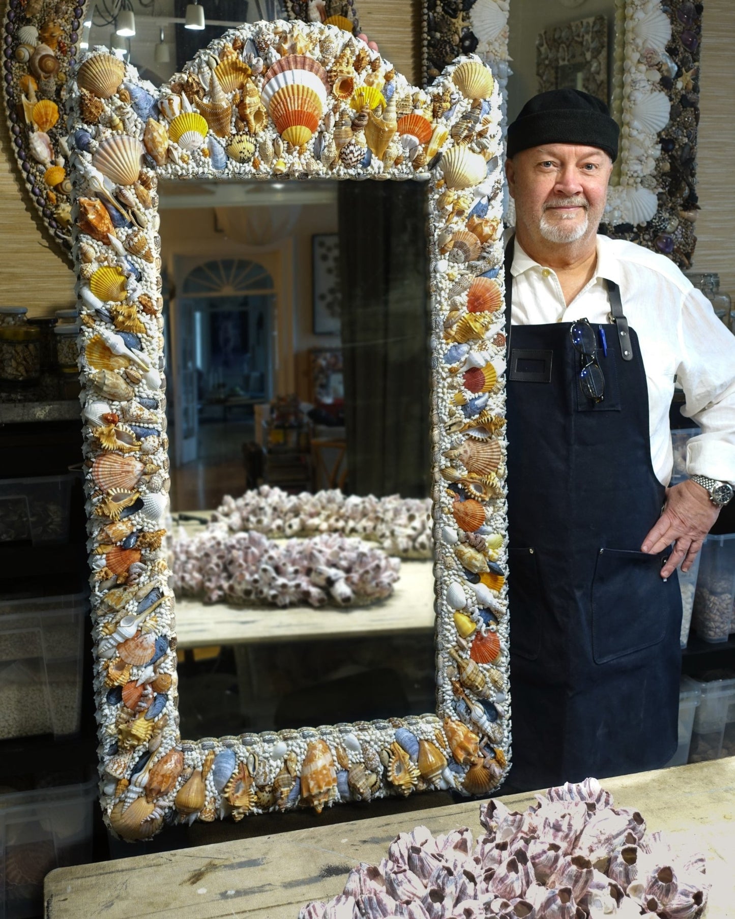 FOR ALBERT AND EDWIN | Shell mirror, 1 of 1 | Shellman | Amsterdam | Natural art from sea and beach