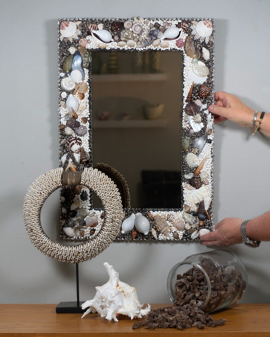 PRO CONTRA | Shell mirror, 1 of 1 | Shellman | Amsterdam | Natural art from sea and beach